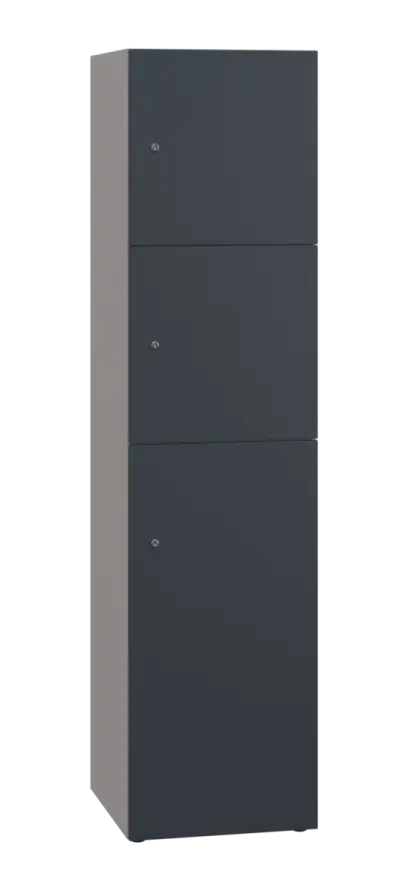 DOMINIT 432 úložná skříň 3-boxová, 1817x450x400 mm, korpus šedý, dvířka antracit